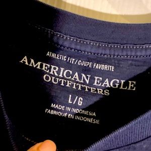American Eagle navy T-shirt with stitched Eagle emblem